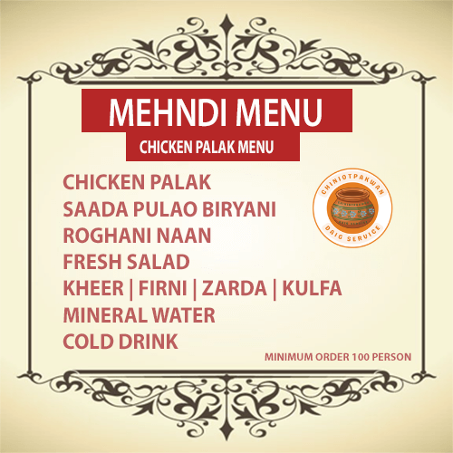 CHICKEN PALAK MENU CHICKEN PALAK MENU